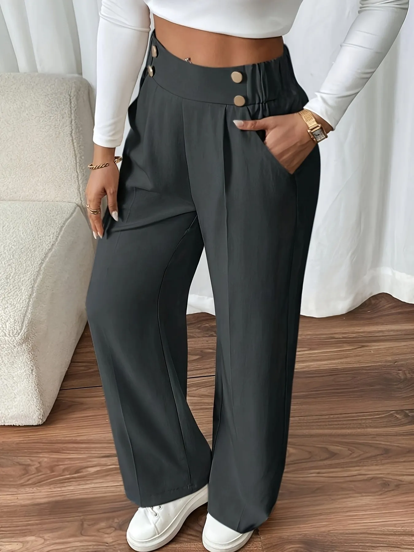 High-Waisted Trousers | Wide-Leg | Tailored Elegance