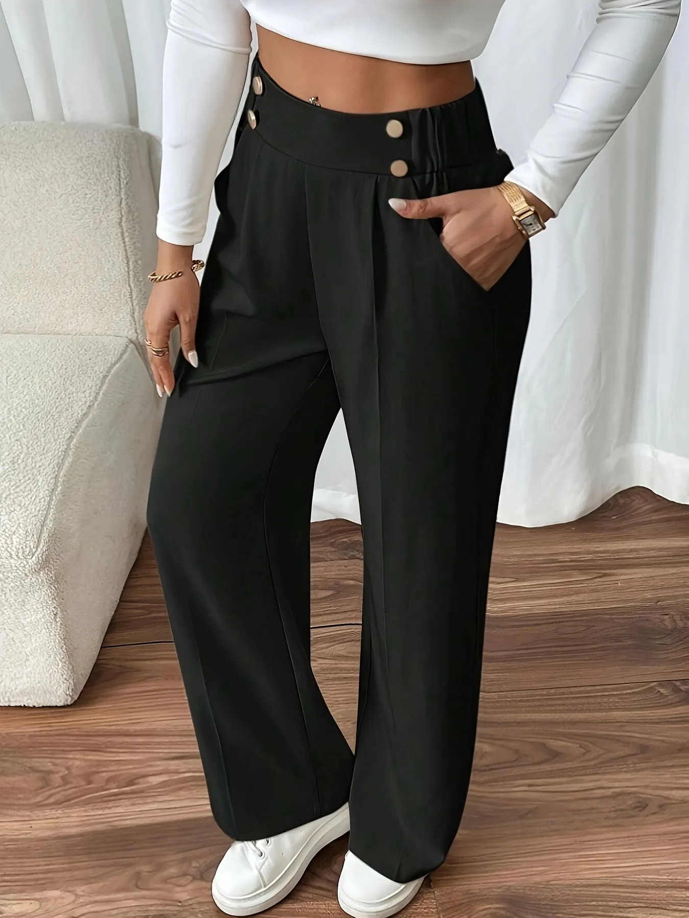 High-Waisted Trousers | Wide-Leg | Tailored Elegance