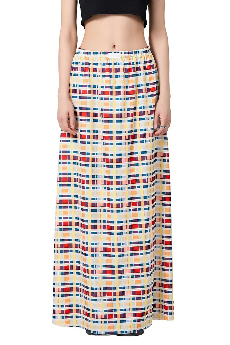 HQR1256 Urban Plaid Maxi Skirt