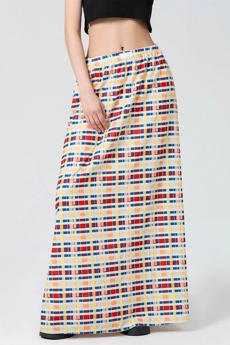 HQR1256 Urban Plaid Maxi Skirt