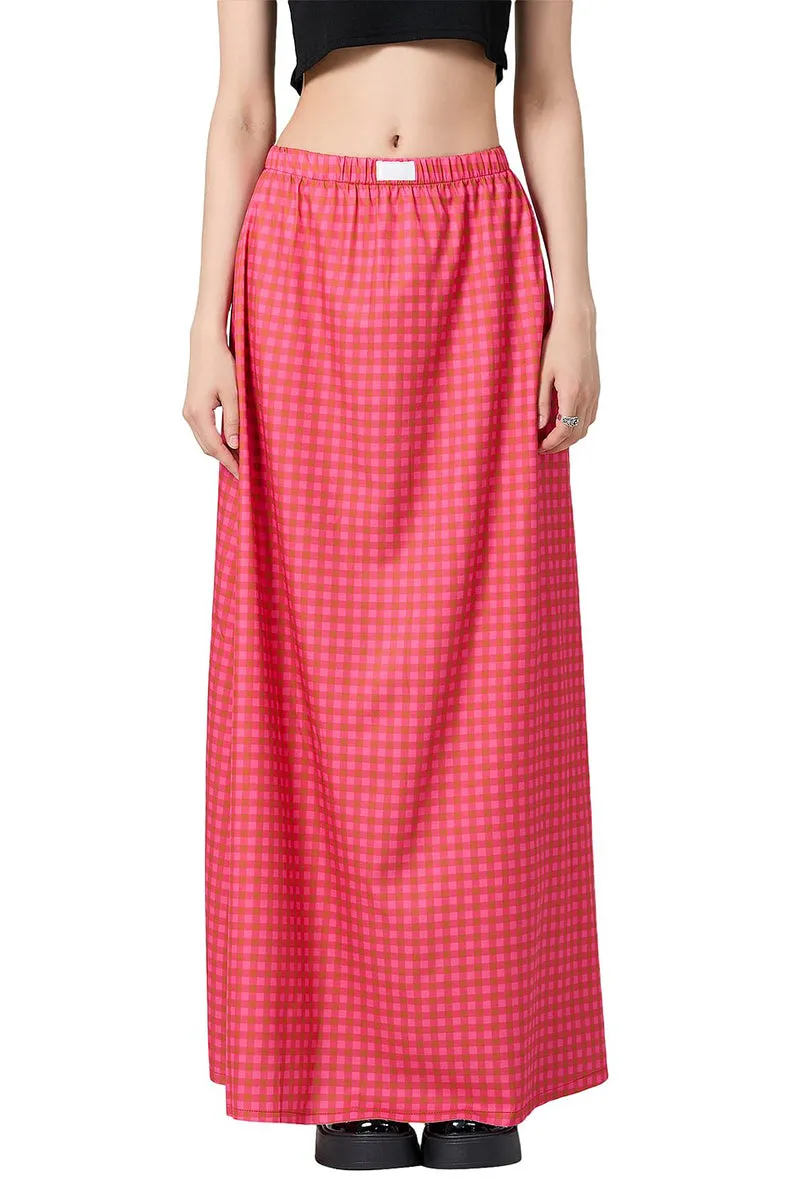 HQR1256 Urban Plaid Maxi Skirt