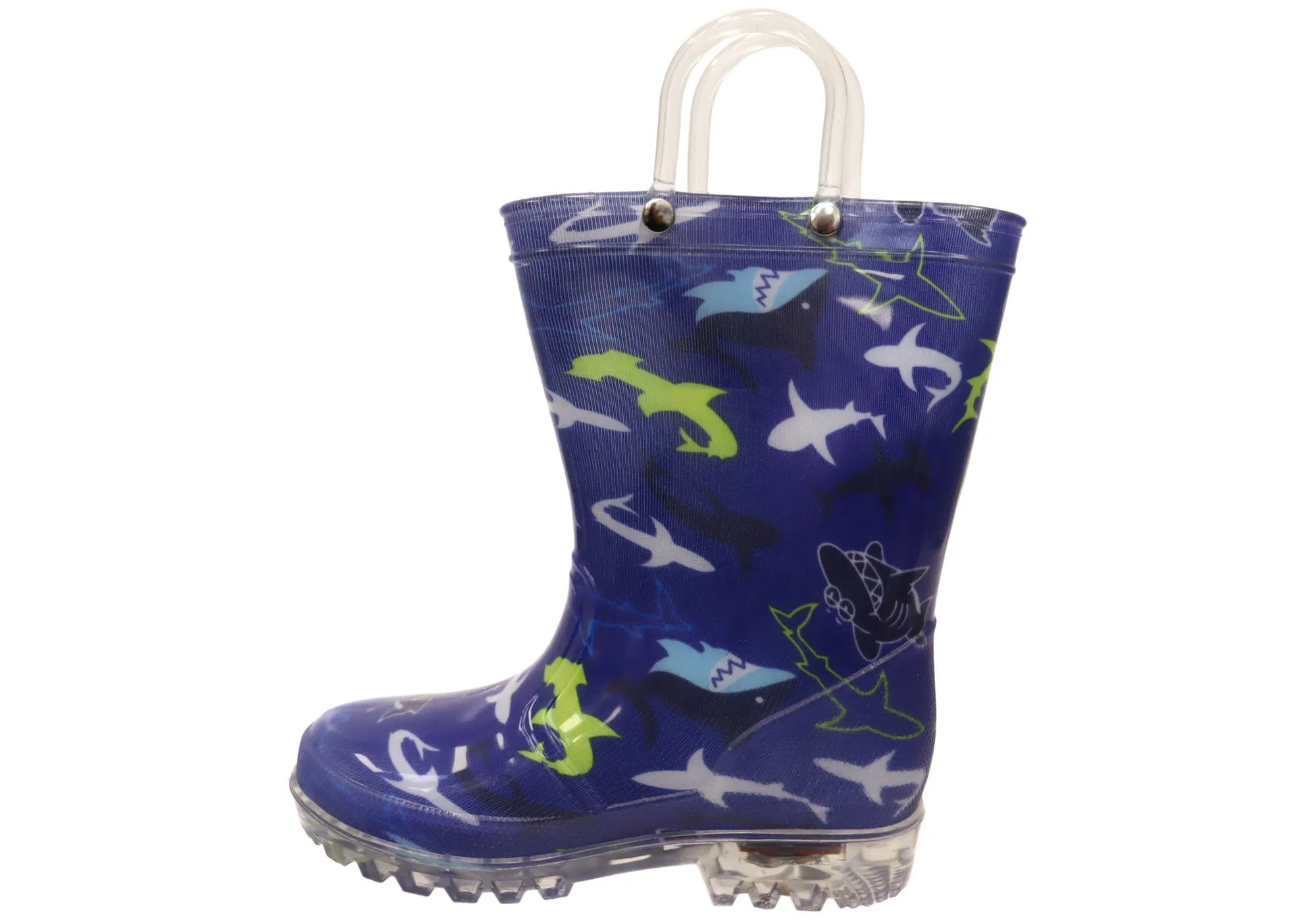 Jellies Shark Lights Baby Toddler Kids Light Up Gumboots