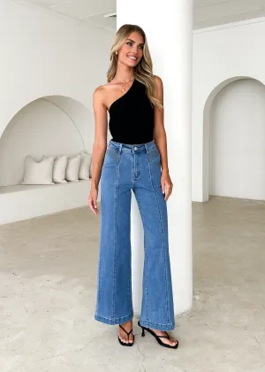 Jess Stretch Wide Leg Jeans - Light Blue
