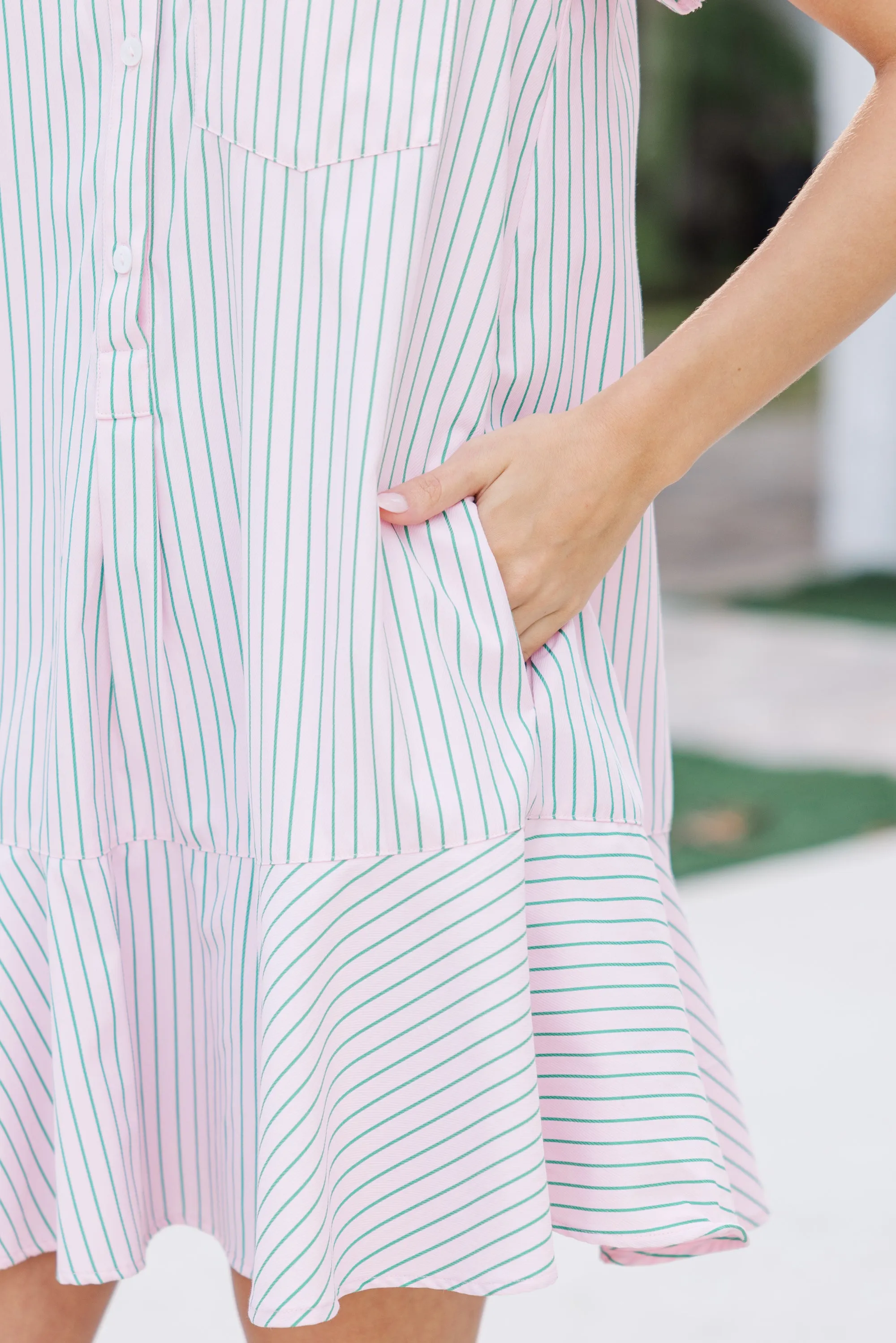 Just A Story Pink Striped Dress