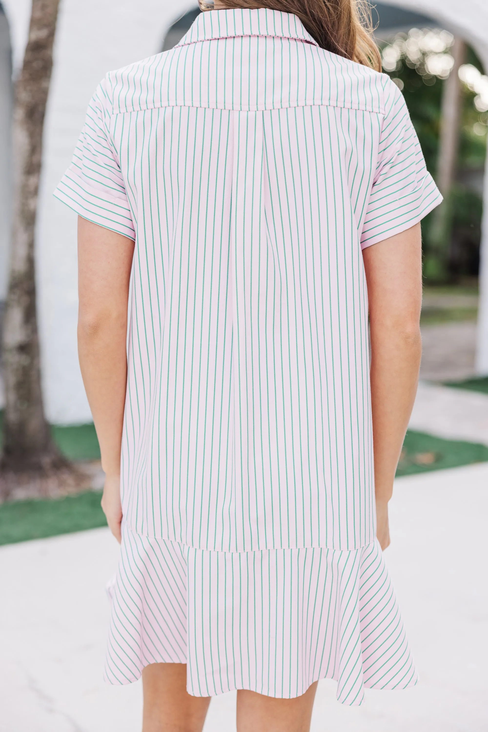 Just A Story Pink Striped Dress