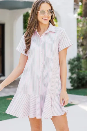 Just A Story Pink Striped Dress