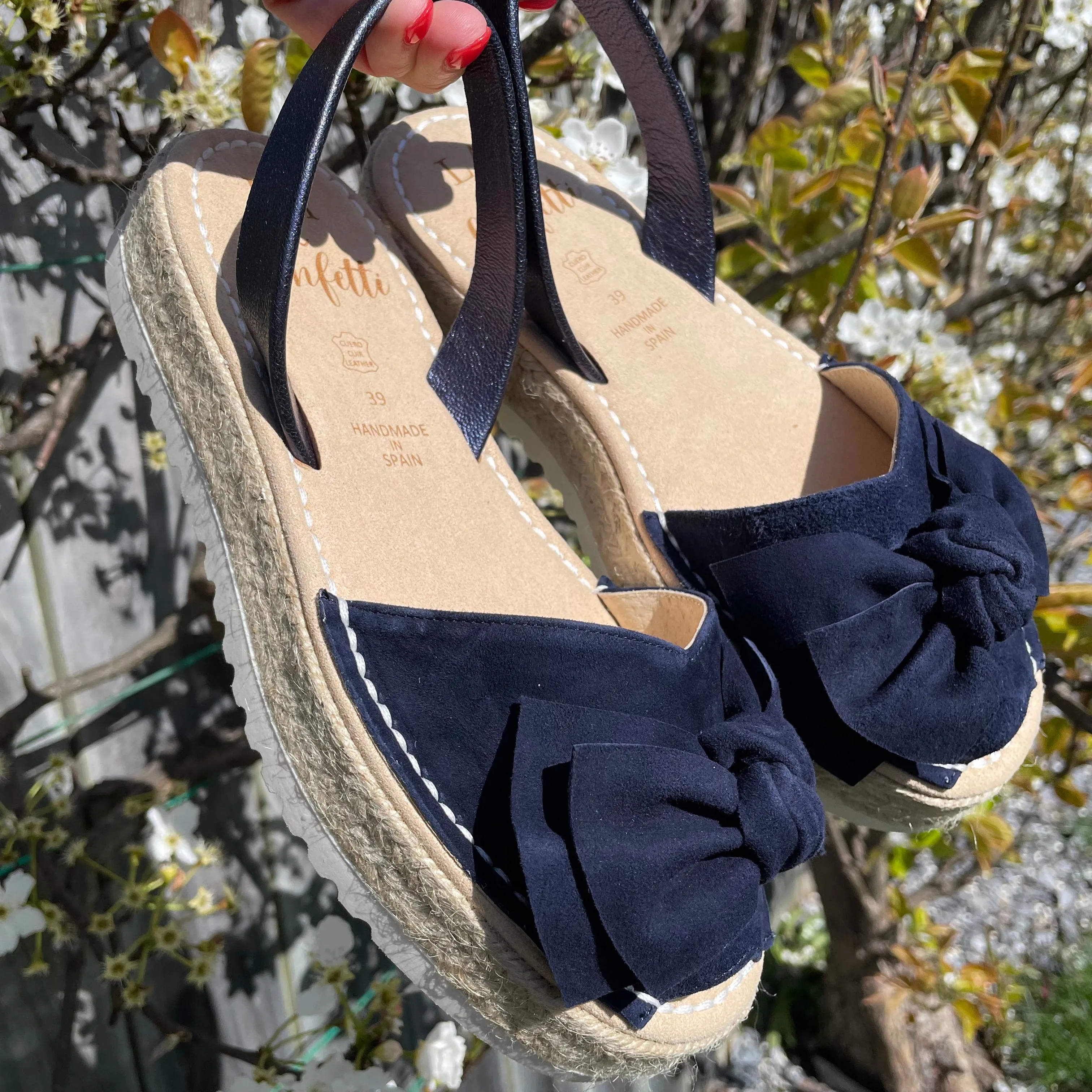 LA x Confetti Bow Flatform Espadrille Navy