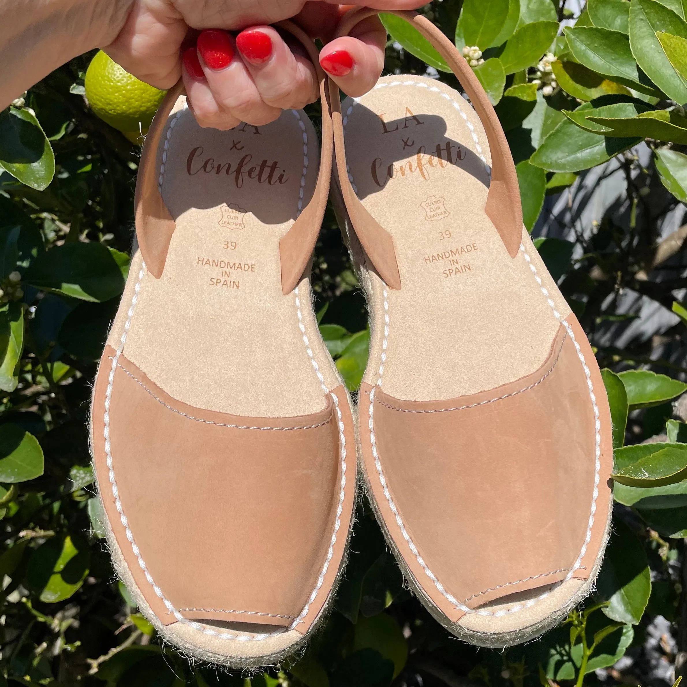 LA x Confetti Flatform Espadrille Tan Nubuck