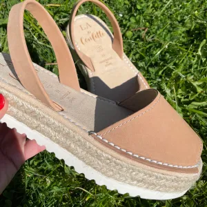 LA x Confetti Flatform Espadrille Tan Nubuck