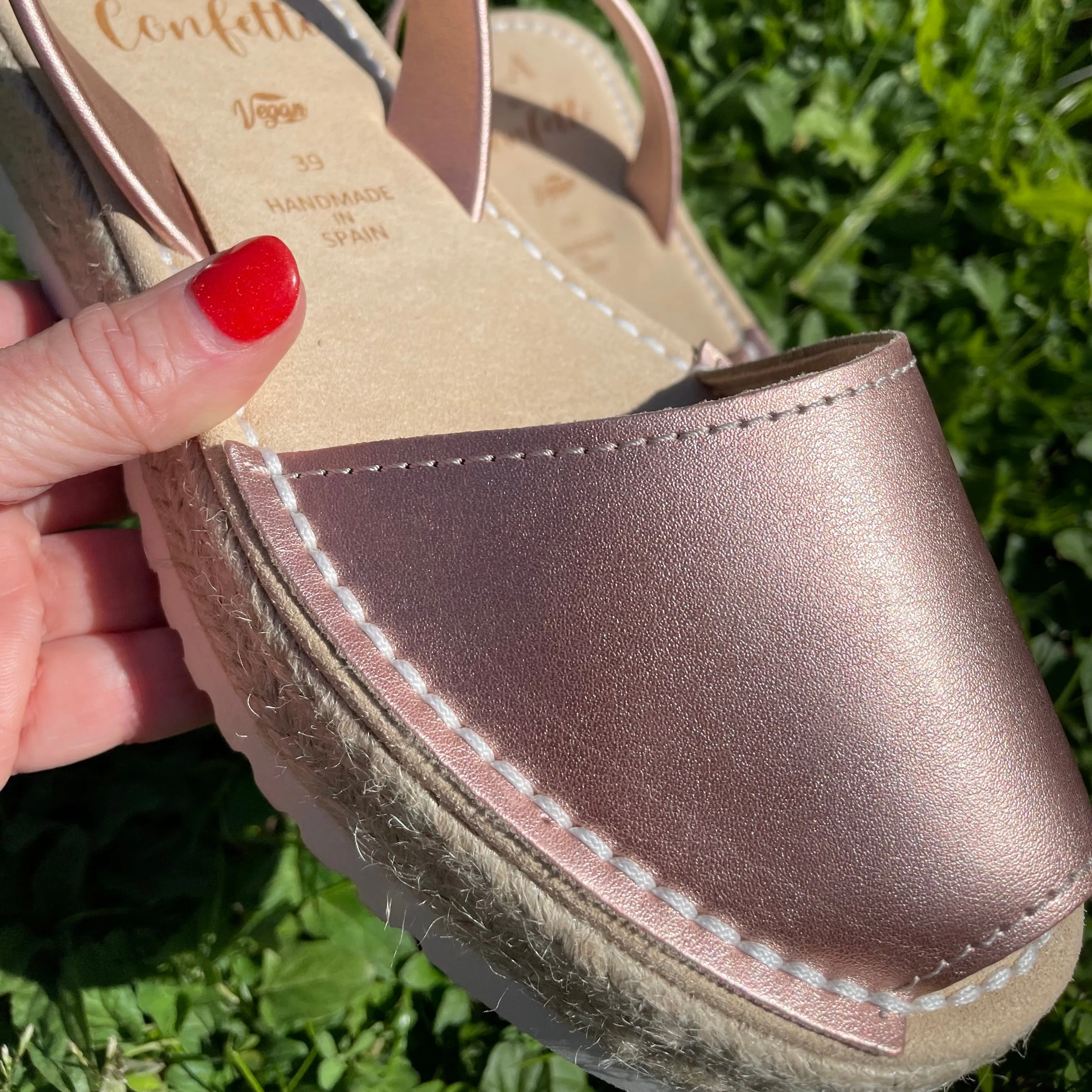 LA x Confetti Flatform Vegan Espadrille Rose Metallic