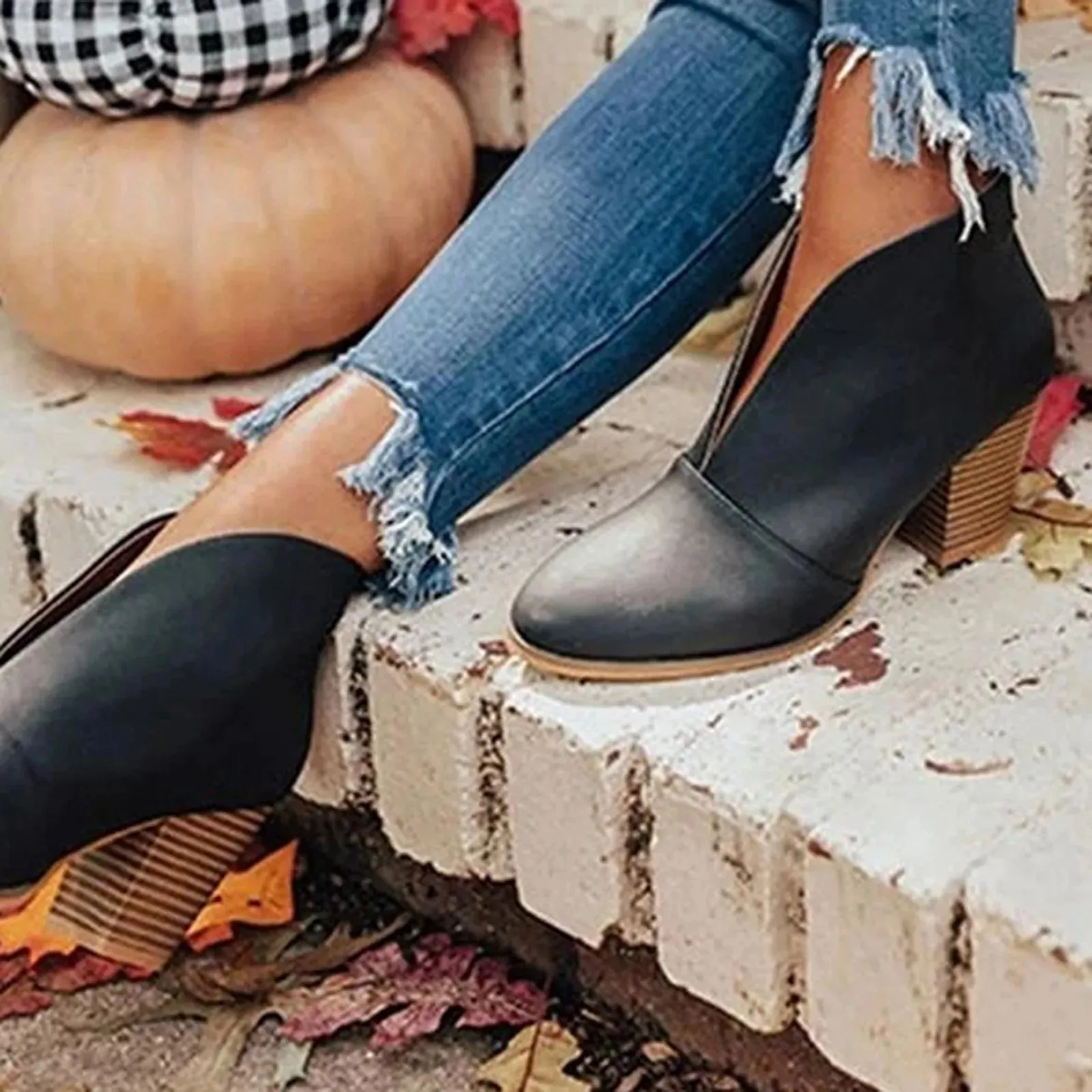 Leather Short Boots Temperament elegant flat