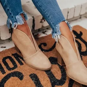 Leather Short Boots Temperament elegant flat