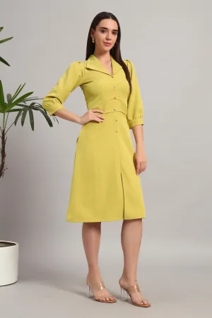 Lime Light, Full Sleeves Midi Dress