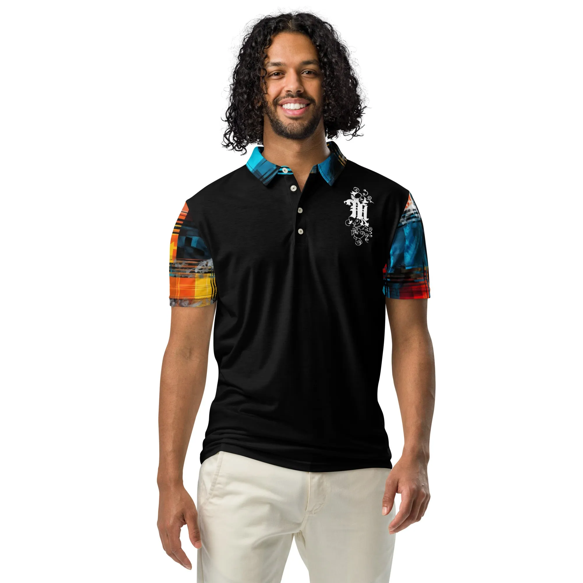 Maadish | Men’s slim fit multiplaid polo