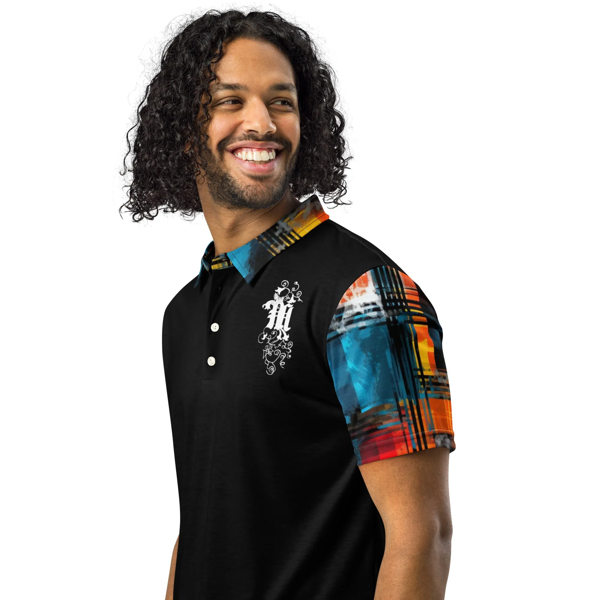 Maadish | Men’s slim fit multiplaid polo
