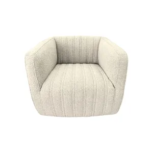 Marvy Fabric Swivel Chair - Urban Sofa - Malhalm Ivory Fabric