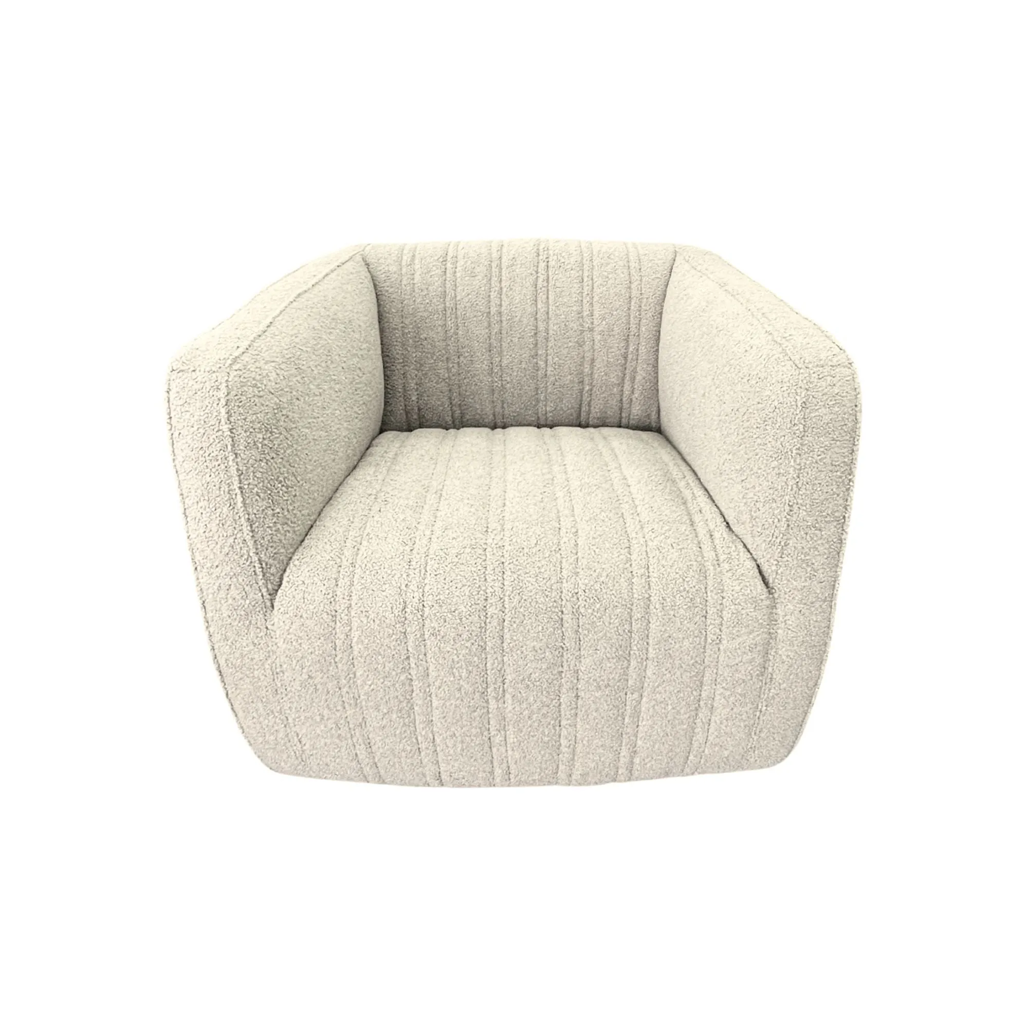 Marvy Fabric Swivel Chair - Urban Sofa - Malhalm Ivory Fabric