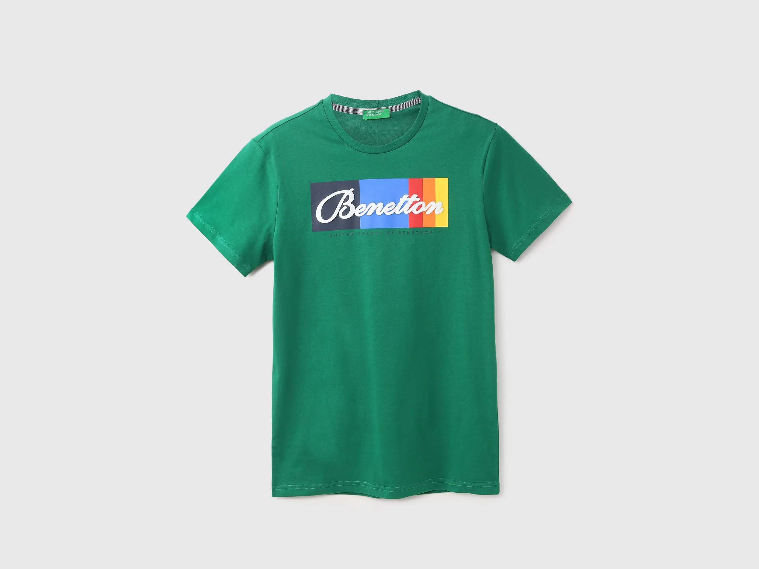 Men Green Printed Regular T Shirt