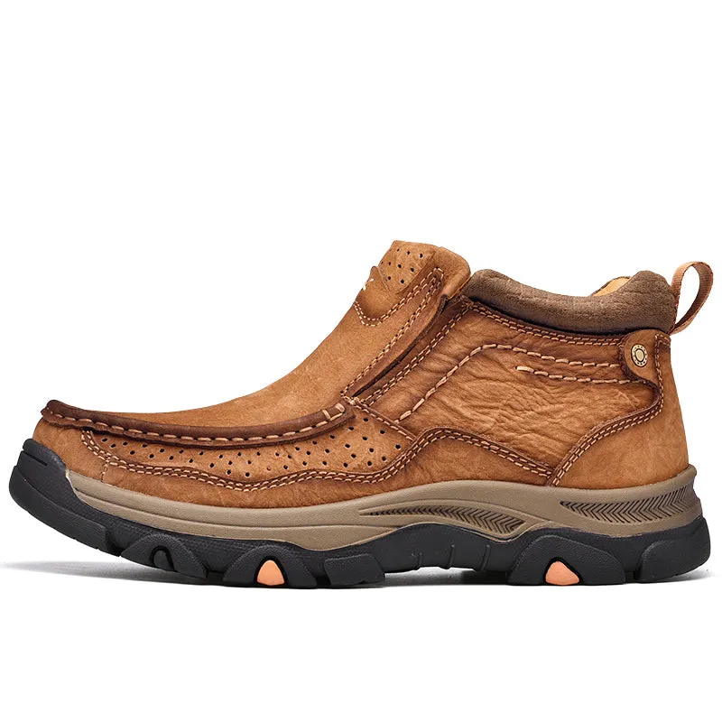 Natural Leather Motorcycle Boots