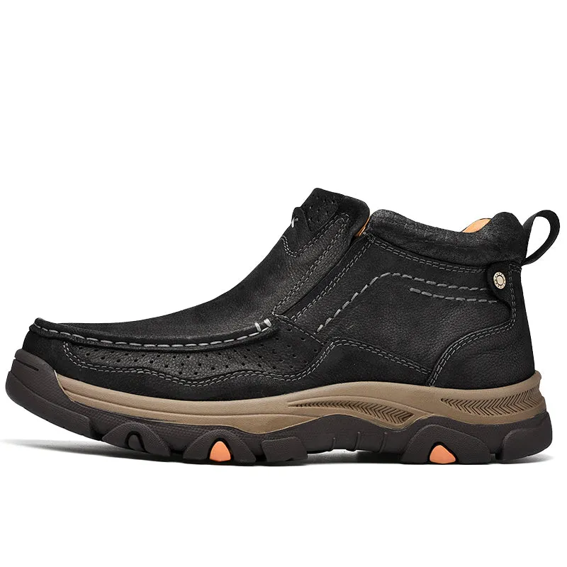 Natural Leather Motorcycle Boots