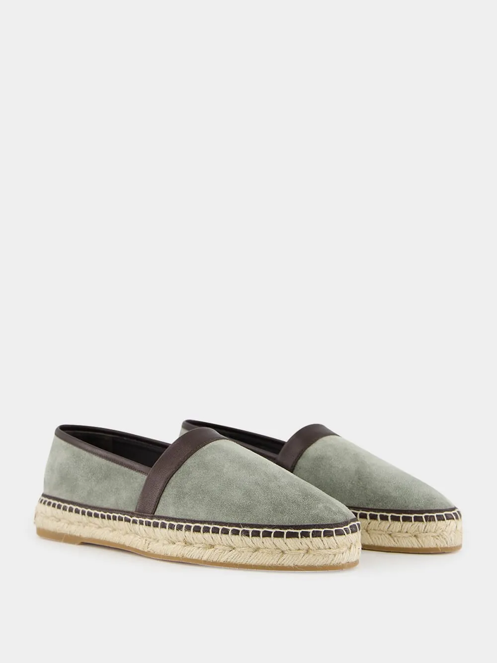 Nerano Green Calf Suede Espadrilles