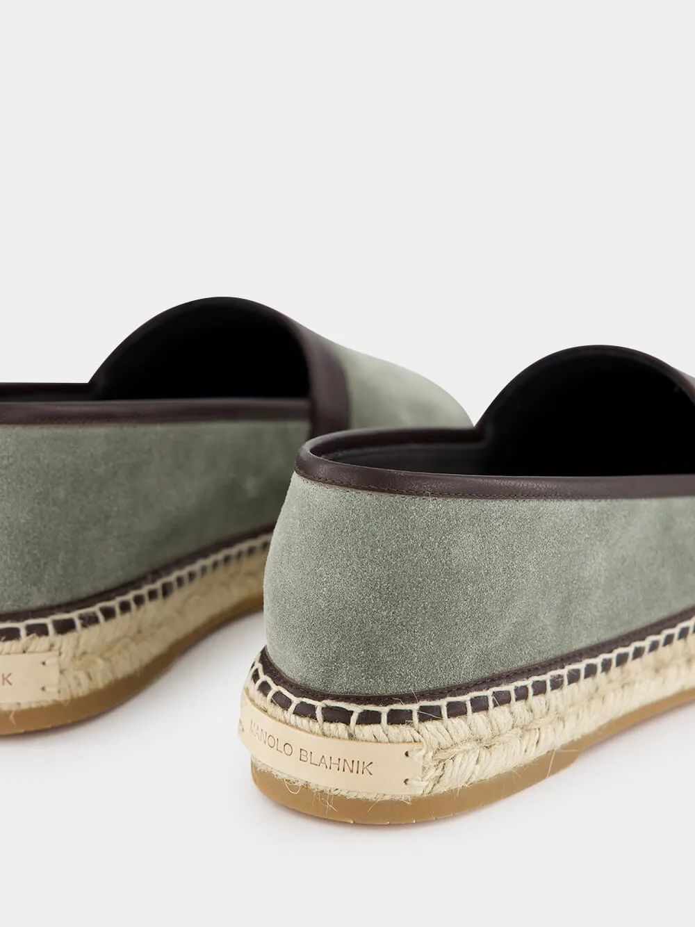 Nerano Green Calf Suede Espadrilles