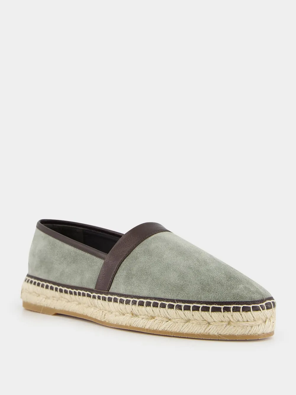 Nerano Green Calf Suede Espadrilles