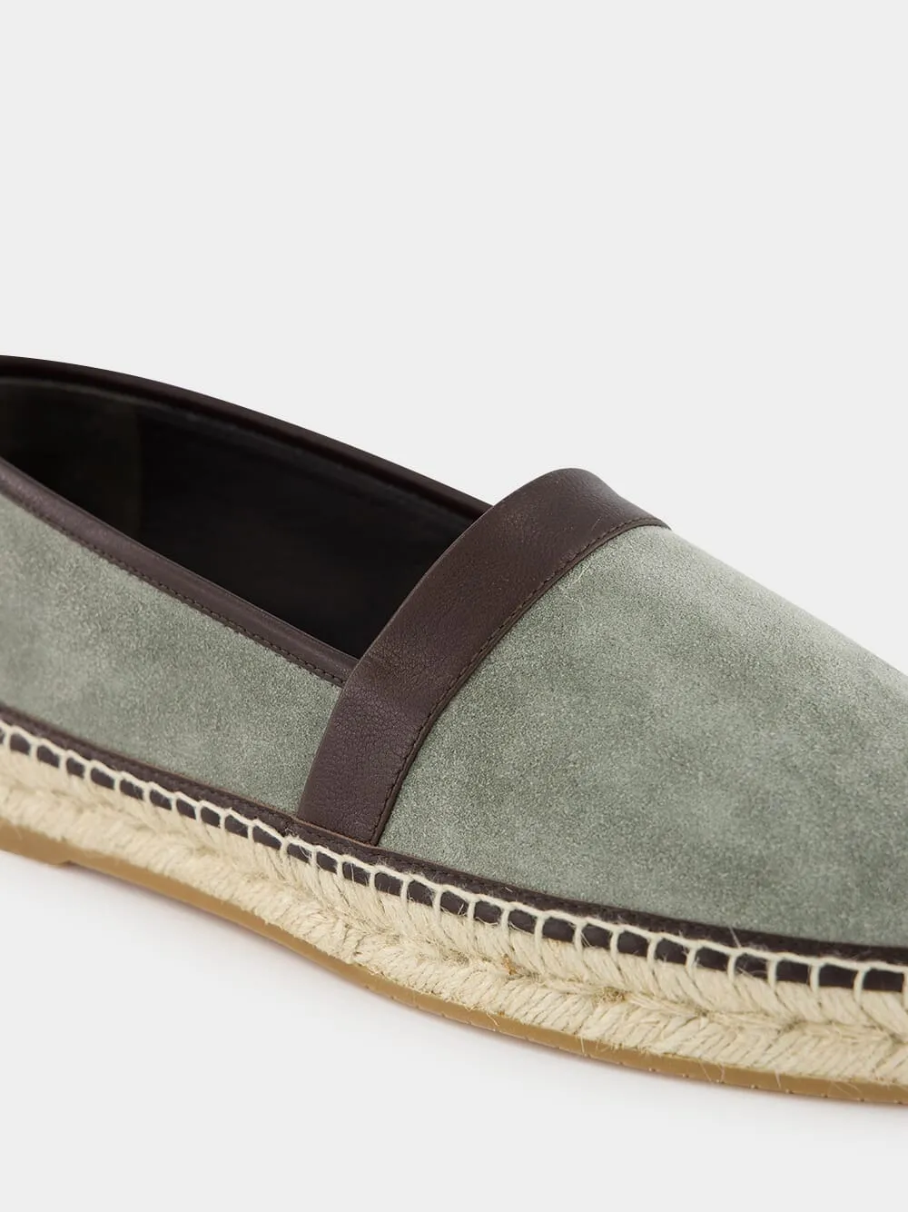 Nerano Green Calf Suede Espadrilles