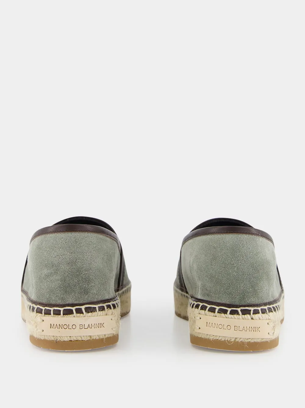 Nerano Green Calf Suede Espadrilles