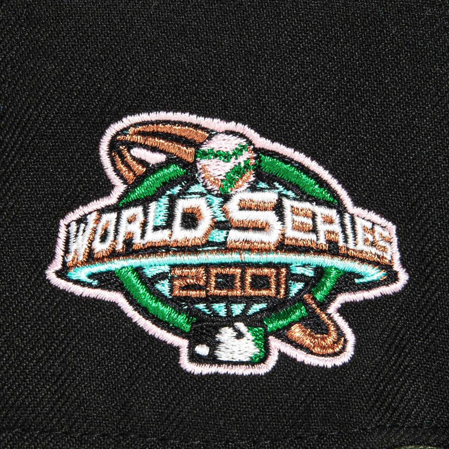 New Era 59Fifty Arizona Diamondbacks 2001 World Series Patch D Hat - Black, Olive, Metallic Copper