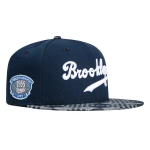 New Era 59Fifty Brooklyn Dodgers Script 1955 World Series Patch Hat - Navy, Denim