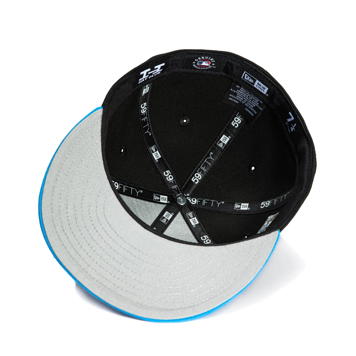 New Era 59Fifty Oakland Athletics Rickey Henderson Field Patch Script Hat - Black, Neon Blue
