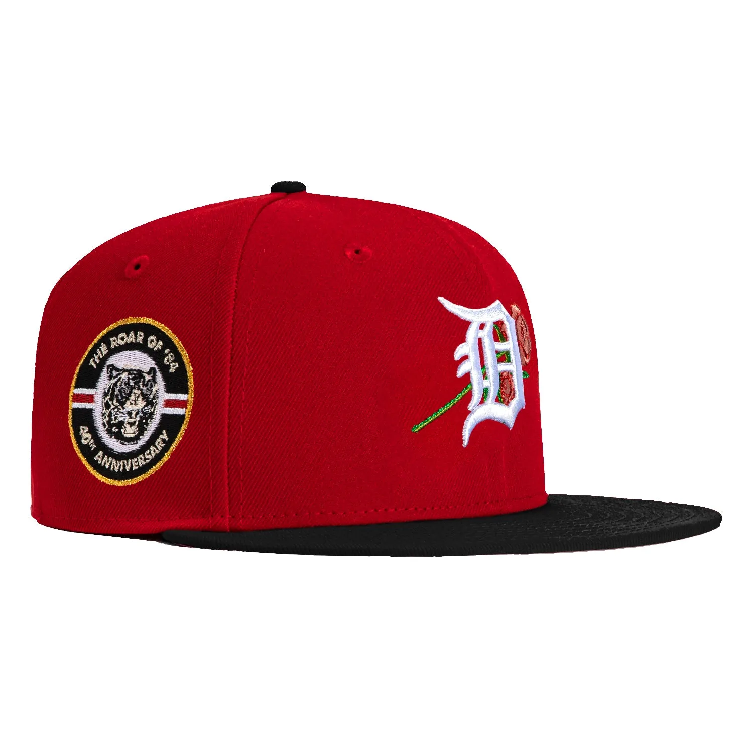 New Era 59Fifty Valentine's Day Detroit Tigers 40th Anniversary Champions Patch Rose Hat - Red, Black