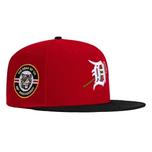 New Era 59Fifty Valentine's Day Detroit Tigers 40th Anniversary Champions Patch Rose Hat - Red, Black