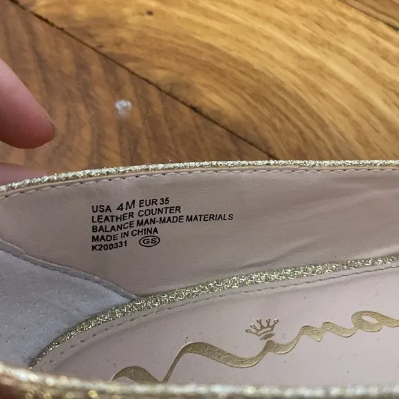 Nina Girls Gold Sparkling Heels Size 4