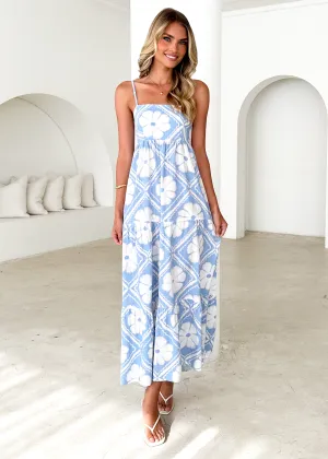 Noreen Maxi Dress - Blue Shibori