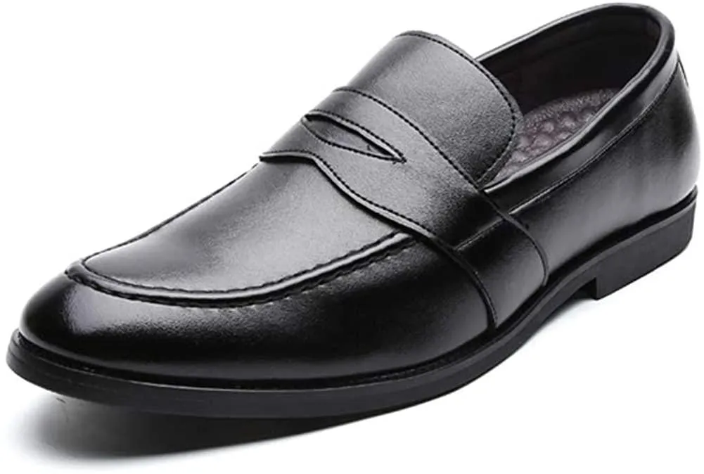 NXY Black &amp; Yellow Penny Loafers for Men丨Premium Fabric Leather Fashion Dress Loafers &amp; Slip On Driving Shoes - Classic Elegant Loafers for Men