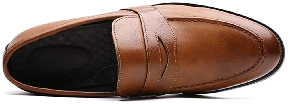NXY Black &amp; Yellow Penny Loafers for Men丨Premium Fabric Leather Fashion Dress Loafers &amp; Slip On Driving Shoes - Classic Elegant Loafers for Men