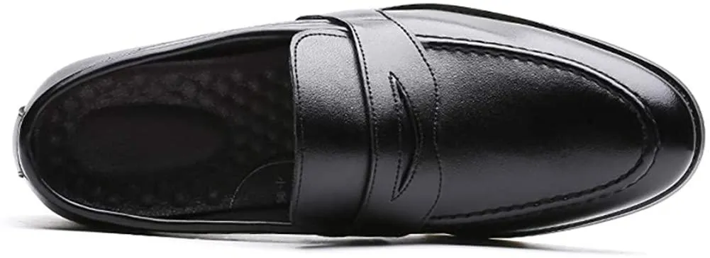 NXY Black &amp; Yellow Penny Loafers for Men丨Premium Fabric Leather Fashion Dress Loafers &amp; Slip On Driving Shoes - Classic Elegant Loafers for Men