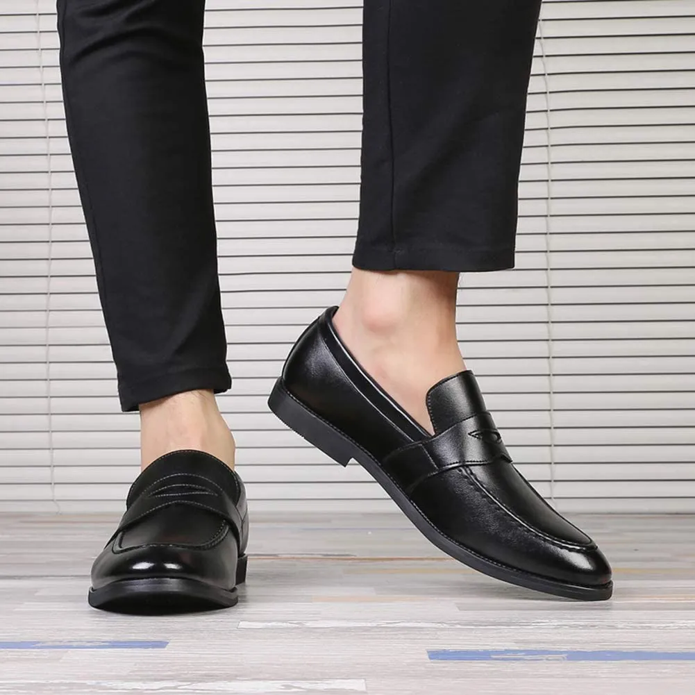 NXY Black &amp; Yellow Penny Loafers for Men丨Premium Fabric Leather Fashion Dress Loafers &amp; Slip On Driving Shoes - Classic Elegant Loafers for Men