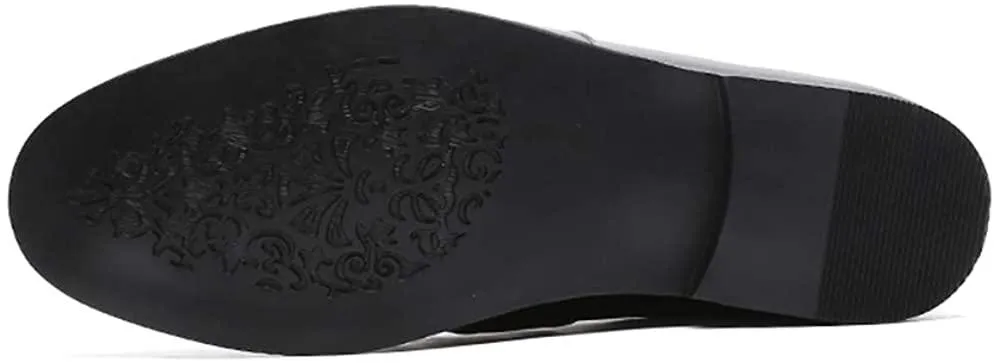 NXY Black &amp; Yellow Penny Loafers for Men丨Premium Fabric Leather Fashion Dress Loafers &amp; Slip On Driving Shoes - Classic Elegant Loafers for Men