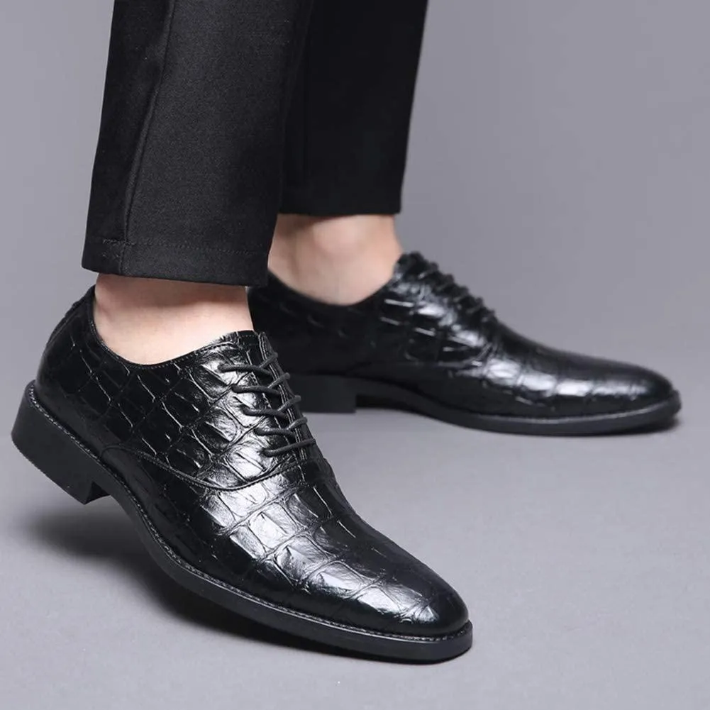 NXY Black Lace-Up Loafers for Men, Soft Fabric Leather Italian Fashion Mens Loafers, Classic Pointed Toe Dress Shoes &amp; Driving Loafers for Men