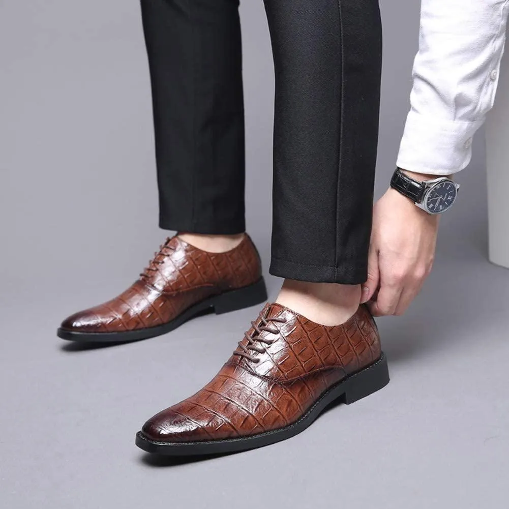 NXY Black Lace-Up Loafers for Men, Soft Fabric Leather Italian Fashion Mens Loafers, Classic Pointed Toe Dress Shoes &amp; Driving Loafers for Men