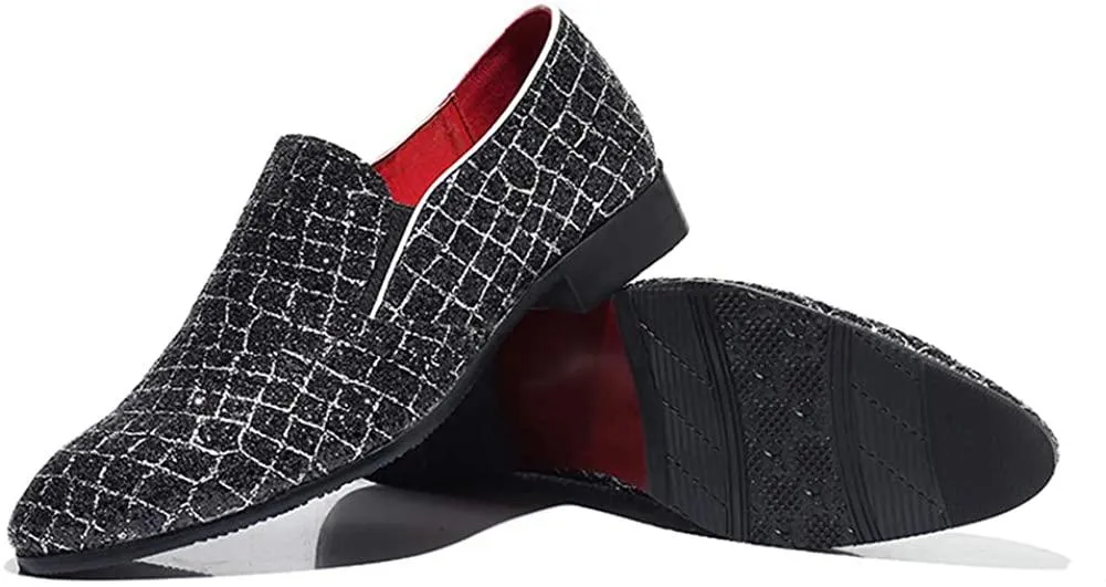NXY Blue &amp; Black Penny Loafers for Men丨Soft Paillette Leather Fashion Slip-on Loafers &amp; Luxury Driving Shoes - Elegant Dress Loafers for Men