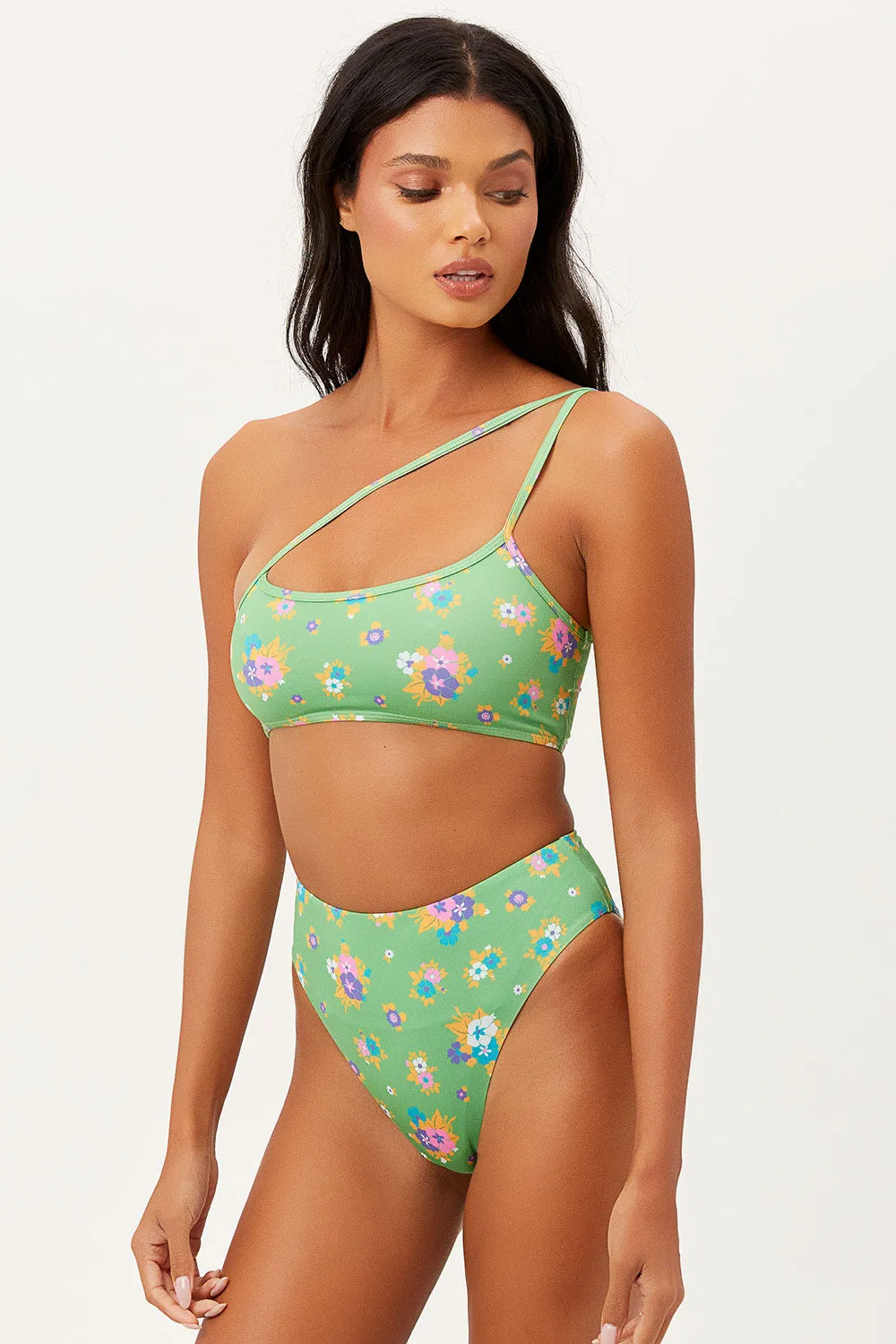 Oliver One Shoulder Bikini Top - Meadow