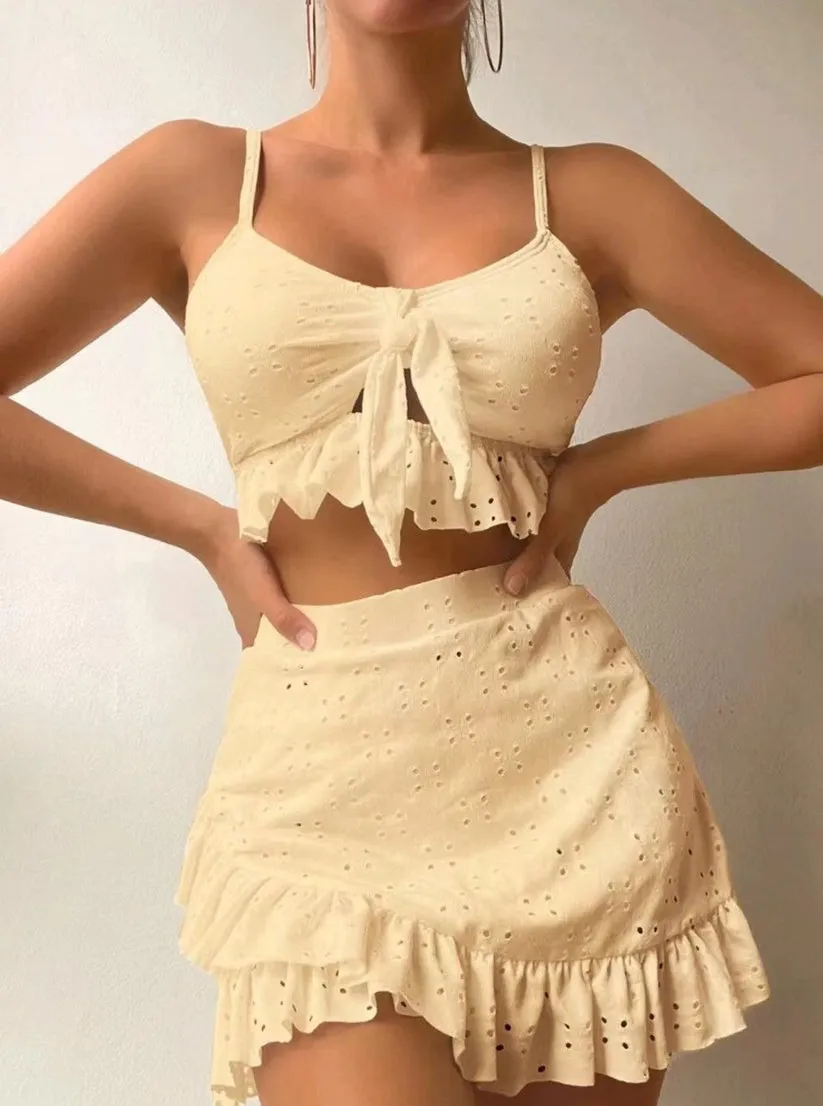 Olivianna | Ruffled Crop Top and Skirt Set