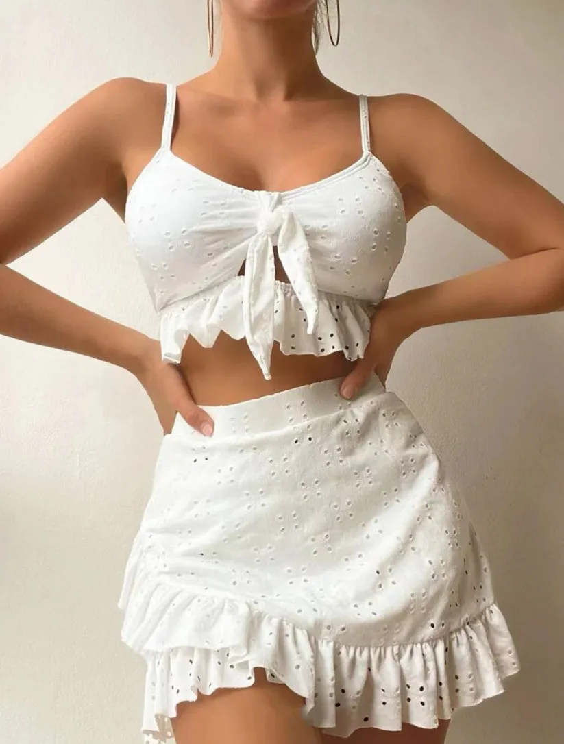 Olivianna | Ruffled Crop Top and Skirt Set