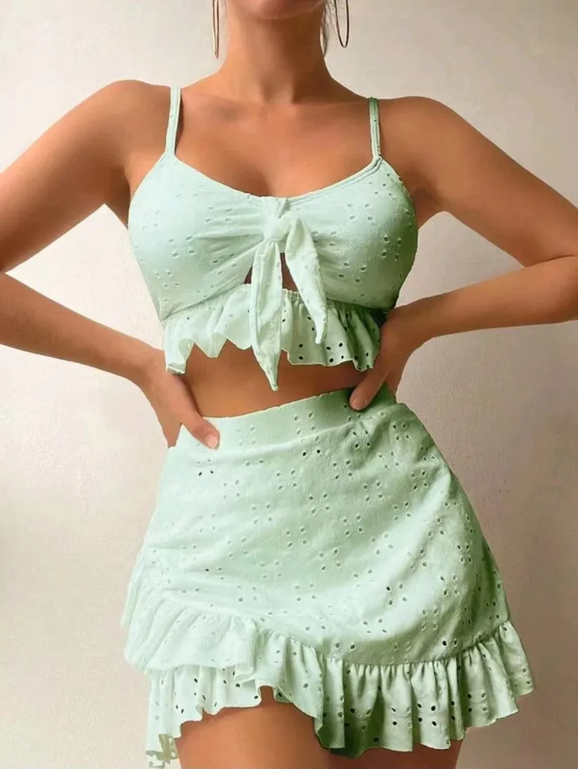 Olivianna | Ruffled Crop Top and Skirt Set