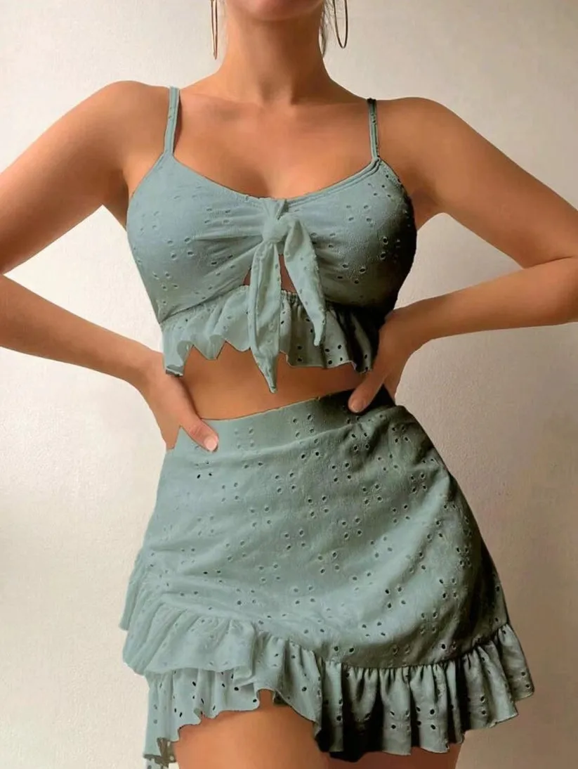 Olivianna | Ruffled Crop Top and Skirt Set