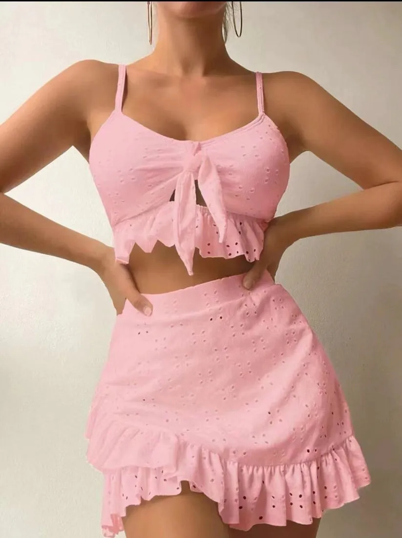 Olivianna | Ruffled Crop Top and Skirt Set